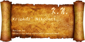 Kripkó Nikolett névjegykártya